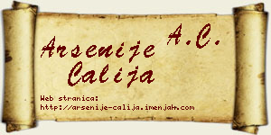 Arsenije Čalija vizit kartica
